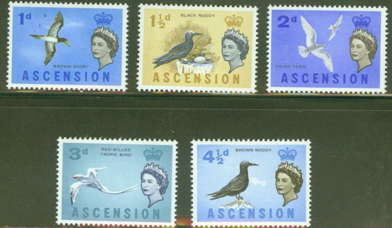 ASCENSION  Scott 75-79 MNH** Bird short set of stamps CV $7