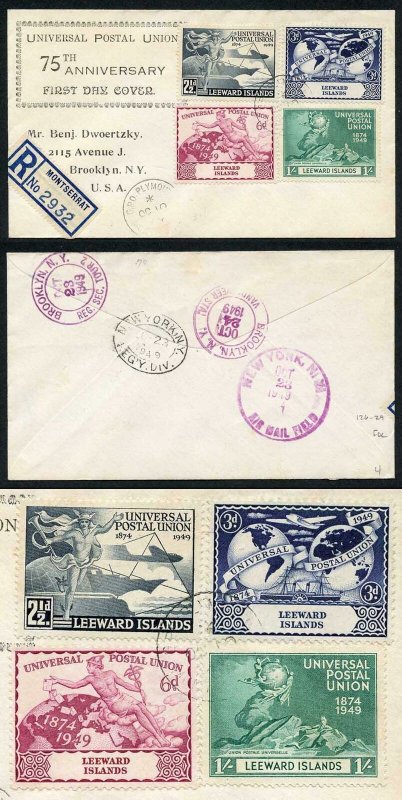 Leeward Is SG119/22 10th Oct 1949 UPU on illustrated FDC