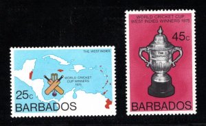 BARBADOS  SC# 438-439  FVF/MNH