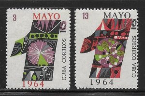 Cuba 830-831 1964 Labor Day set MNH