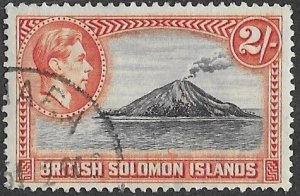 Solomon Islands  # 76   KGVI  2sh6d Volcano   (1)  VF Used