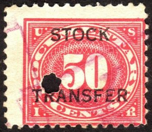 1918, US 50c, Stock Transfer, Used, Sc RD9