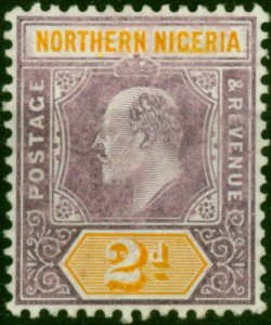 Northern Nigeria 1907 2d Dull Purple & Yellow SG22b Fine LMM