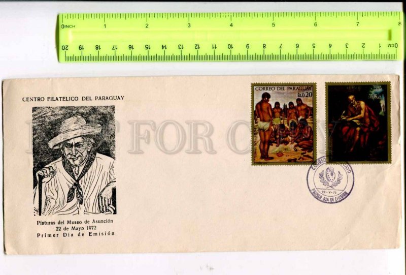 400166 PARAGUAY 1972 year painting Museo de Asuncion First Day COVER