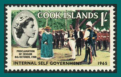 Cook Islands 1965 Self-Government Proclamation, 1s MLH 162,SG177