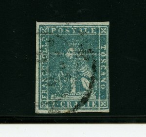 Italy-Tuscany #5a (IT499) Lion of Tuscany 1 cr Brown Carmine, Used, FVF,CV$160.