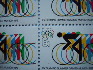 #1460 6c 1972 Summer Olympic Games Red Ring Error Sheet MNH OG VF