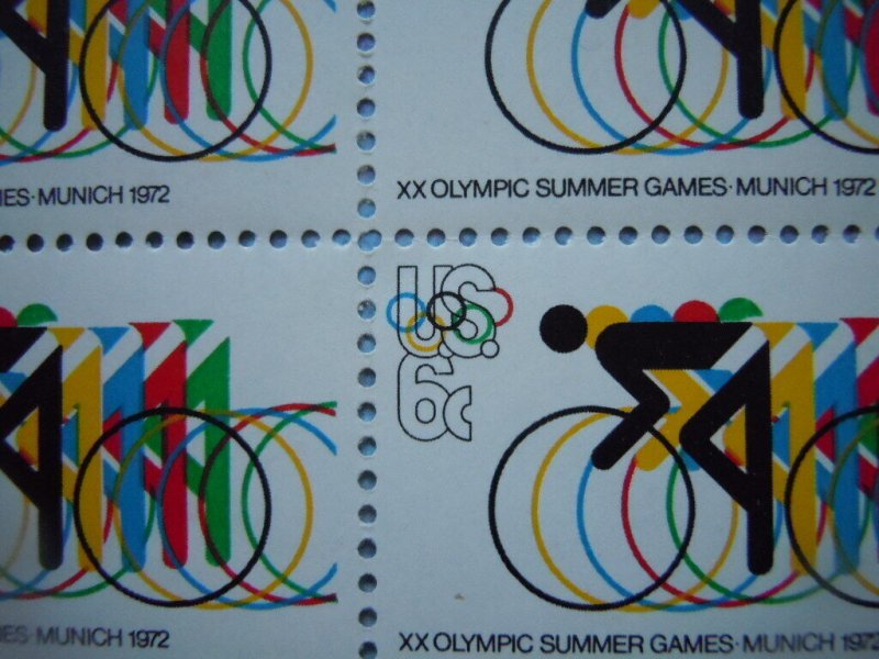 #1460 6c 1972 Summer Olympic Games Red Ring Error Sheet MNH OG VF