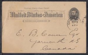 United States - Sep 1893 Chicago Columbian Exposition Post Card to Canada