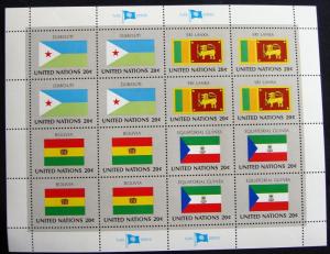 UN #350-353 MNH Sheet of 16, Flags L10 