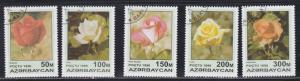 Azerbaijan # 598-603, Roses, Used CTO, 1/3 Cat.