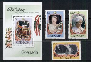 Grenada 1985 Queen Mother 85th Birthday + MS MUH