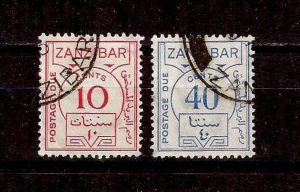 ZANZIBAR 1936/62 SG D26, 29 USED Cat £36.50