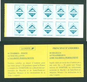 Andorra. French Adm. 1997 Booklet MNH. Coats Of Arms, Arms Of Encamp. Sc# 477a