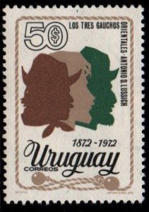 1974 Uruguay Three gauchos Heads Antonio d Lussich  #876 ** MNH