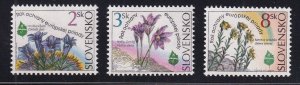 Slovakia #205-207 MNH 1995 nature conservation year . protected plants