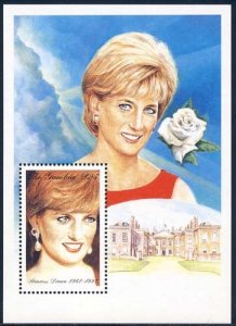 Gambia 1997 Sc 2015 Diana Princess of Wales Rose SS Stamp**