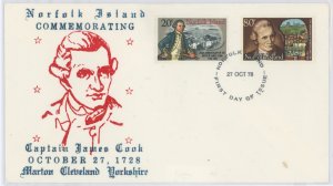 Norfolk Island 240-241 1978 Captain James Cook. U/A FDC.