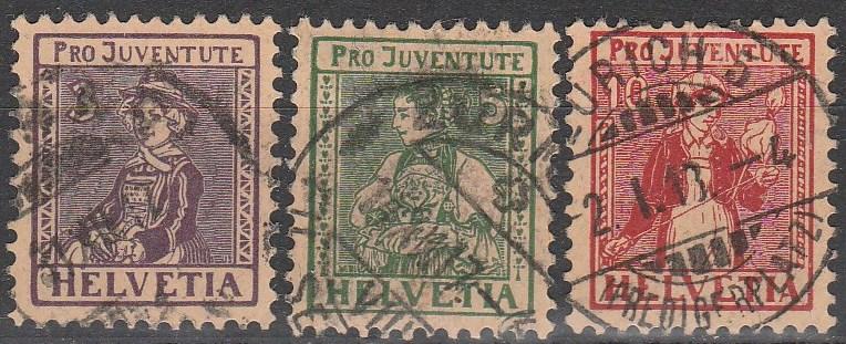 Switzerland #B7-9  F-VF Used CV $78.00 (S2392)