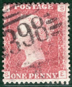 GB QV PENNY RED SG.43/44 1d *Plate 135* (SE) IRELAND *398* ROSS Numeral RBR130