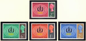 FALKLAND ISLANDS 1968 Human Rights Year; Scott 162-65, SG 228-31; MNH