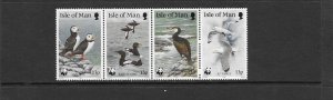 BIRDS - ISLE OF MAN #402a (row 1) WWF  MNH