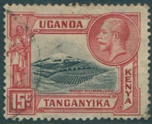 Kenya Uganda and Tanganyika 1935 SG113 15c black and scarlet KGV killimanjaro #2