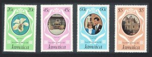 Jamaica Orchids Charles and Diana Royal Wedding 4v 1981 MNH SG#516-519