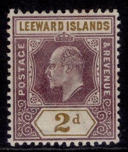 LEEWARD ISLANDS EDVII SG22, 2d dull purple & ochre, VLH MINT.