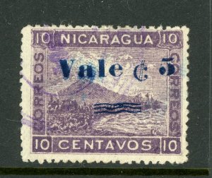 Nicaragua 1904 Momotombo 5¢/10¢ Lithograph Scott 175 VFU  W562