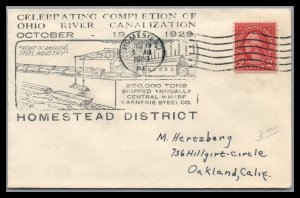 US 1929 Cover Celebrating completion of Ohio River Caniaiization