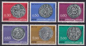 Yugoslavia   848-53 MNH 1966 Medieval Coins