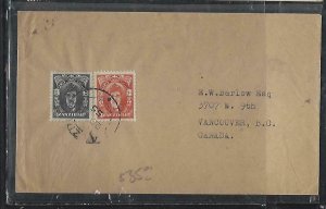 ZANZIBAR  (PP2608B)  1955  SULTAN C 5C+10C    COVER TO CANADA