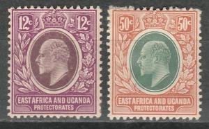 EAST AFRICA AND UGANDA 1907 KEVII 12C AND 50C