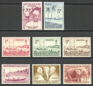 Guinea Scott 180-87 MNHOG - 1959 Guinea Culture Set - SCV $6.20