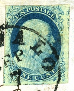 U.S. #9 USED ON PIECE