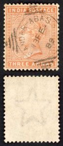 India SGZ58 3a Orange Bandar Addas pmk Cat 40 pounds