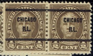 1929 .5c HALE w/Bureau precancel pair f/CHICAGO IL (653-61)! 