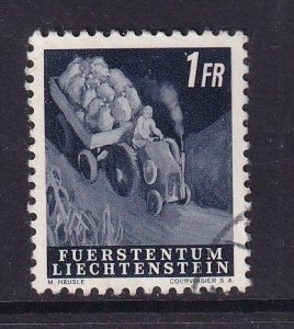 Liechtenstein  #258  used   1951  tractor with potatoes  1fr