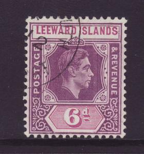 1938 Leeward Is 6d With Vertical Line to Right Of Head