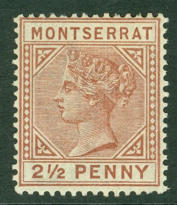 Sg 9 Montserrat 1884-85. 2 ½ D Rouge Marron Wmk Ca Un Fin Légèrement Monté Mint 