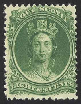 Canada Nova Scotia Sc# 11 MH (d) 1860 8½¢ green Queen Victoria