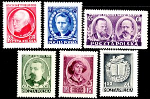 Poland Scott 511-516 Mint never hinged.