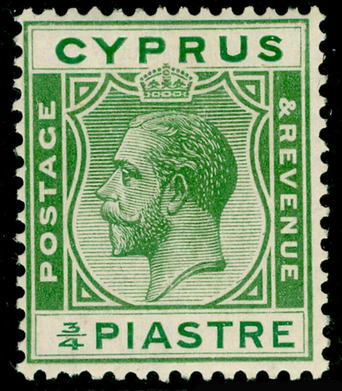 CYPRUS SG105, ¾pi green, LH MINT.