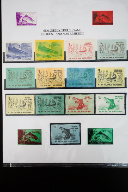 US NJ Mint Trout Stamp Collection