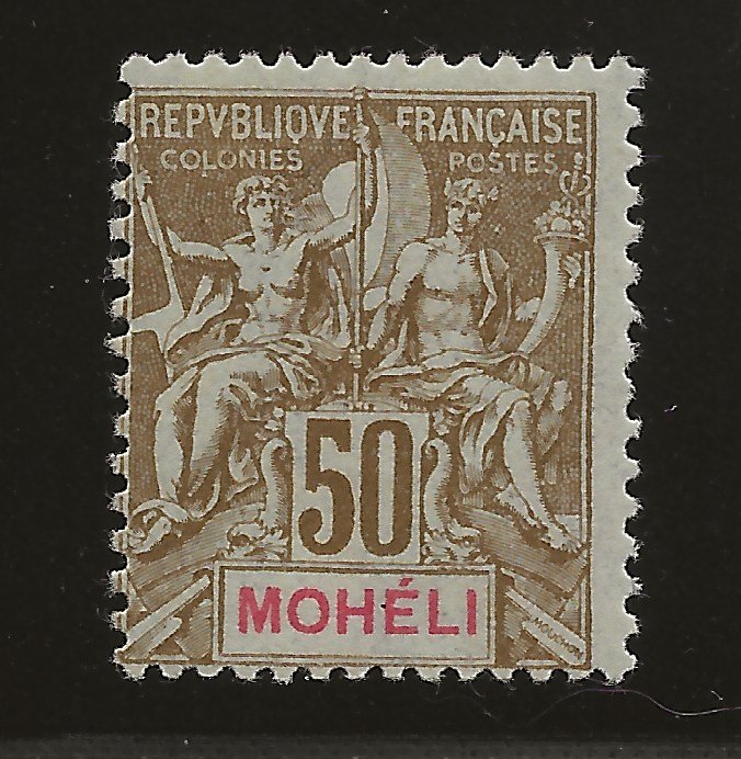 Moheli 1906 12 Yv 12 MLH Fine SCV $24.00 (jr)