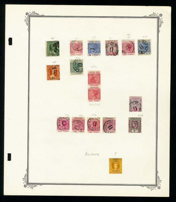 Grenada 1800s to 1950s Stamp Collection