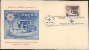 Colombia, Worldwide First Day Cover, Red Cross