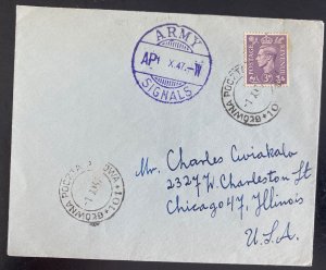 1947 Polish Forces In British Army Field Post 101 BAOR Cover To Chicago IL Usa