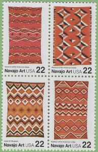 #2235-2238 22c Navajo Art Block/4 1986 Mint NH